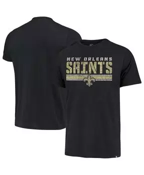 Мужская черная полосатая футболка new orleans saints team '47 '47 Brand, черный