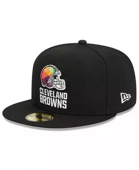 Мужская черная приталенная кепка Cleveland Browns 2023 NFL Crucial Catch 59FIFTY New Era, черный