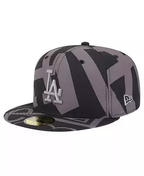 Мужская черная приталенная кепка с логотипом Los Angeles Dodgers Fracture 59FIFTY New Era, черный