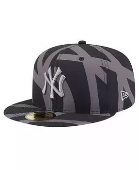 Мужская черная приталенная кепка с логотипом New York Yankees Fracture 59FIFTY New Era, черный