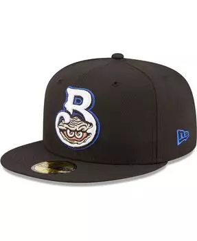 Мужская черная приталенная шляпа Biloxi Shuckers Authentic Collection 59FIFTY New Era
