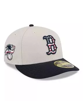 Мужская черная приталенная шляпа Boston Red Sox 4 июля 59FIFTY с низким профилем 2024 г New Era, бежевый