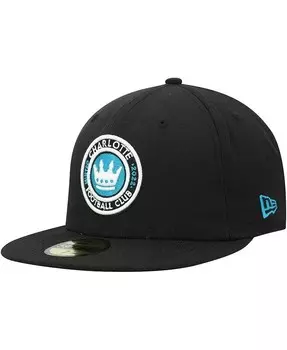 Мужская черная приталенная шляпа Charlotte FC Primary Logo 59FIFTY New Era, черный