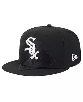 Мужская черная приталенная шляпа Chicago White Sox Shadow Logo 59FIFTY New Era, черный