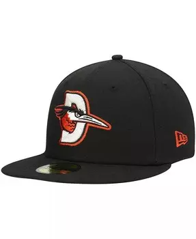 Мужская черная приталенная шляпа Delmarva Shorebirds Authentic Collection Road 59FIFTY New Era, черный