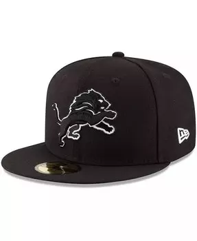 Мужская черная приталенная шляпа Detroit Lions B-Dub 59FIFTY New Era, черный