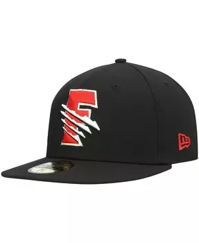 Мужская черная приталенная шляпа Fresno Grizzlies Authentic Collection Road 59FIFTY New Era