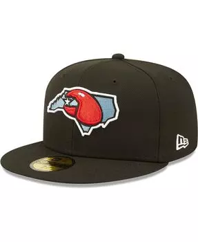 Мужская черная приталенная шляпа Hickory Crawdads Authentic Collection Road 59FIFTY New Era