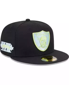 Мужская черная приталенная шляпа Las Vegas Raiders Multi 59FIFTY New Era, черный