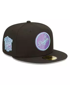 Мужская черная приталенная шляпа Los Angeles Dodgers 40th Anniversary Black Light 59FIFTY New Era
