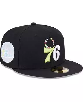 Мужская черная приталенная шляпа Philadelphia 76ers Color Pack 59FIFTY New Era