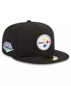 Мужская черная приталенная шляпа Pittsburgh Steelers с основной нашивкой 59FIFTY New Era, черный