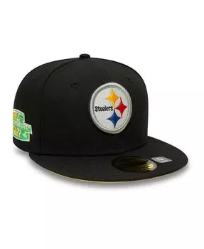 Мужская черная приталенная шляпа Pittsburgh Steelers Super Bowl XL Citrus Pop 59FIFTY New Era