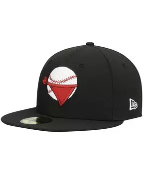 Мужская черная приталенная шляпа Quad Cities River Bandits Authentic Collection Road 59FIFTY New Era