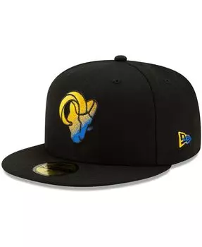 Мужская черная приталенная шляпа с логотипом Los Angeles Rams Dim 59FIFTY New Era