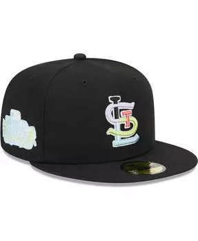 Мужская черная приталенная шляпа St. Louis Cardinals Multi-Color 59FIFTY New Era