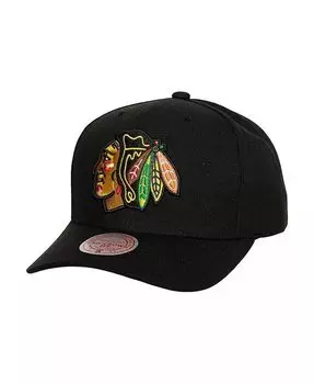 Мужская черная регулируемая кепка Chicago Blackhawks Team Ground Pro Mitchell & Ness, черный