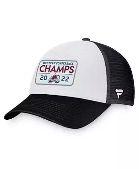 Мужская черная регулируемая кепка Colorado Avalanche 2022 Western Conference Champions Locker Room Trucker Fanatics, черный