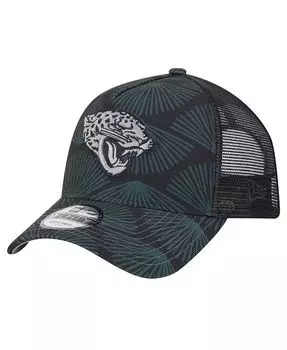 Мужская черная регулируемая кепка Jacksonville Jaguar Agave Trucker 9FORTY New Era, черный