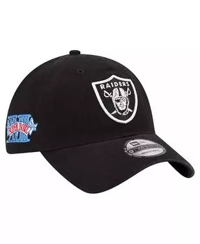 Мужская черная регулируемая кепка Las Vegas Raiders Distinct 9TWENTY New Era, черный