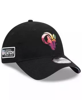 Мужская черная регулируемая кепка Los Angeles Rams 2023 NFL Crucial Catch 9Twenty New Era, черный