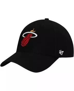 Мужская черная регулируемая кепка Miami Heat MVP Legend '47 Brand, черный