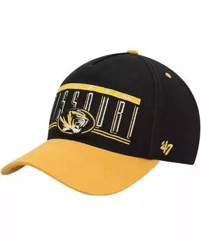 Мужская черная регулируемая кепка Missouri Tigers с двойной защелкой и сцепкой '47 Brand, черный