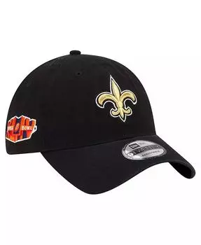 Мужская черная регулируемая кепка New Orleans Saints Distinct 9TWENTY New Era, черный