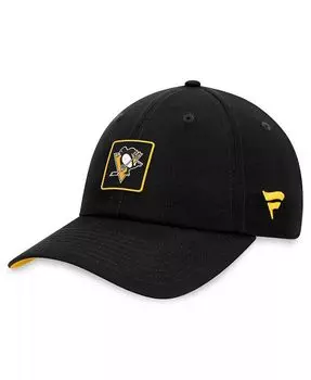 Мужская черная регулируемая кепка Pittsburgh Penguins Authentic Pro Rink Fanatics, черный
