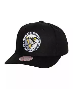 Мужская черная регулируемая кепка Pittsburgh Penguins Team Ground Pro Mitchell & Ness, черный