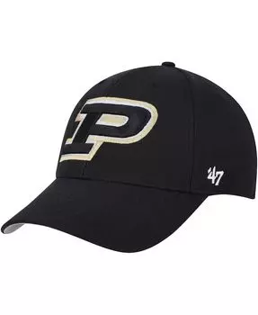 Мужская черная регулируемая кепка Purdue Boilermakers в тон MVP Trucker '47 Brand