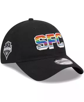 Мужская черная регулируемая кепка Seattle Sounders FC Pride 9TWENTY New Era, черный