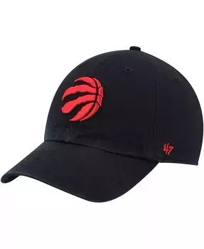 Мужская черная регулируемая кепка Toronto Raptors '47 с альтернативным логотипом Team Clean Up '47 Brand, черный