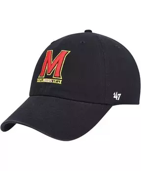 Мужская черная регулируемая шапка Maryland Terrapins Clean Up '47 Brand, черный