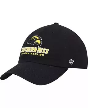 Мужская черная регулируемая шапка Southern Miss Golden Eagles Clean Up '47 Brand, черный