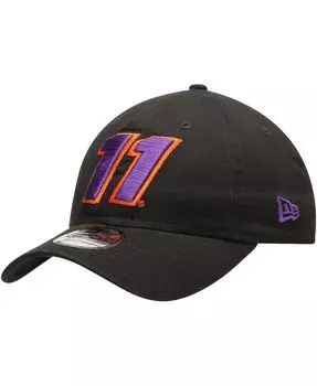 Мужская черная регулируемая шляпа Denny Hamlin ферментированной стирки 9Twenty New Era