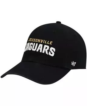 Мужская черная регулируемая шляпа Jacksonville Jaguars Clean Up Script '47 Brand, черный