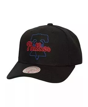 Мужская черная регулируемая шляпа Philadelphia Phillies Neon Logo Pro Crown Mitchell & Ness, черный