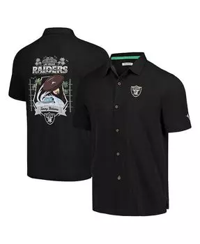 Мужская черная рубашка на пуговицах Las Vegas Raiders Tidal Kickoff Camp Tommy Bahama, черный
