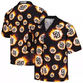 Мужская черная рубашка на пуговицах San Diego Padres Flame Fireball