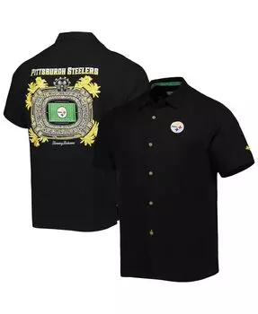 Мужская черная рубашка pittsburgh steelers top of your game camp на пуговицах Tommy Bahama, черный