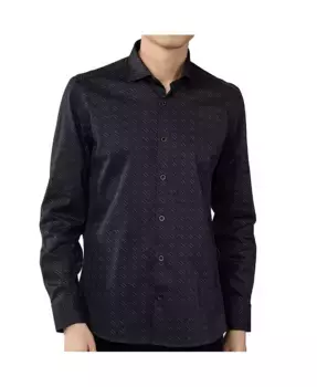 Мужская черная рубашка жаккард Luchiano Visconti, черный