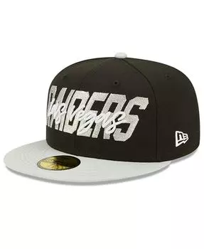 Мужская черная, серая кепка с капюшоном Las Vegas Raiders Draft NFL 2022 On Stage 59FIFTY New Era