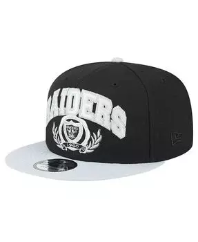 Мужская черная/серебристая бейсболка Las Vegas Raiders Team создаёт кепку Snapback 9FIFTY New Era, черный