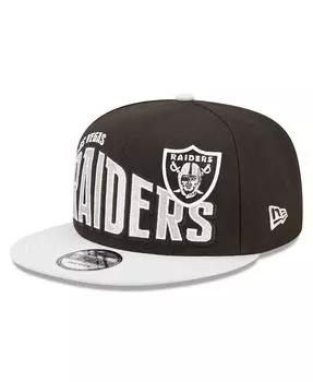 Мужская черная, серебристая кепка Snapback Las Vegas Raiders Wordmark Flow 9FIFTY New Era