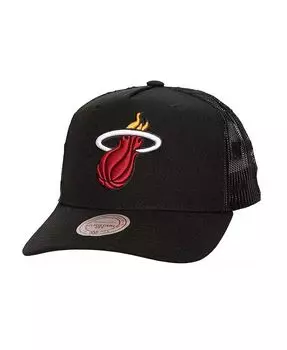 Мужская черная сетчатая регулируемая кепка с монограммой Miami Heat Monogram Mitchell & Ness, черный