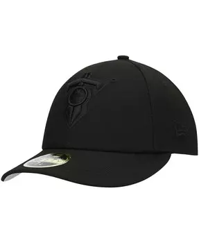 Мужская черная шляпа Tennessee Titans Alternate Logo Black on Black Low Profile 59FIFTY II Облегающая шляпа New Era