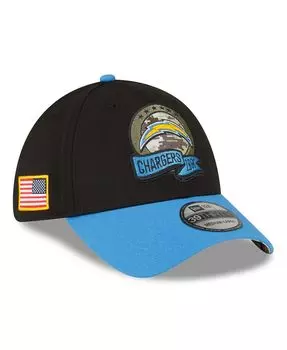 Мужская черная, синяя кепка Los Angeles Chargers 2022 Salute To Service 39THIRTY Flex Hat New Era