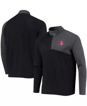 Мужская черная, темно-серая куртка toronto raptors pinnacle streak с регланами и молнией на четверть LevelWear, мульти