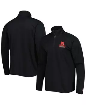 Мужская черная текстурированная куртка Nebraska Huskers на молнии четверти Champion